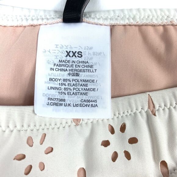 J Crew Floral Cut Out Bikini Bottom Cream XXS - Picture 5 of 7